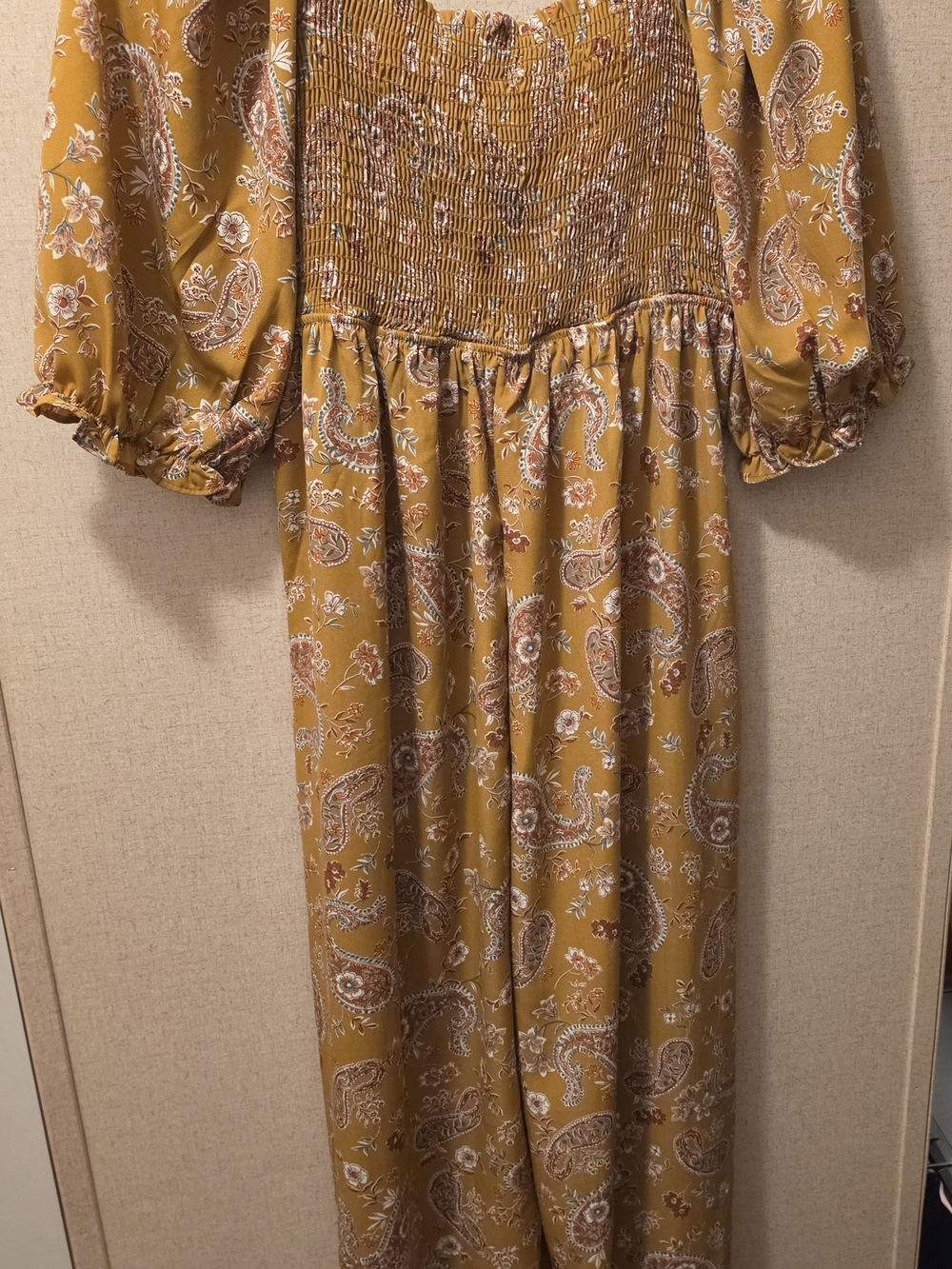 Three Bird Nest Mustard Floral Paisley Jumpsuit